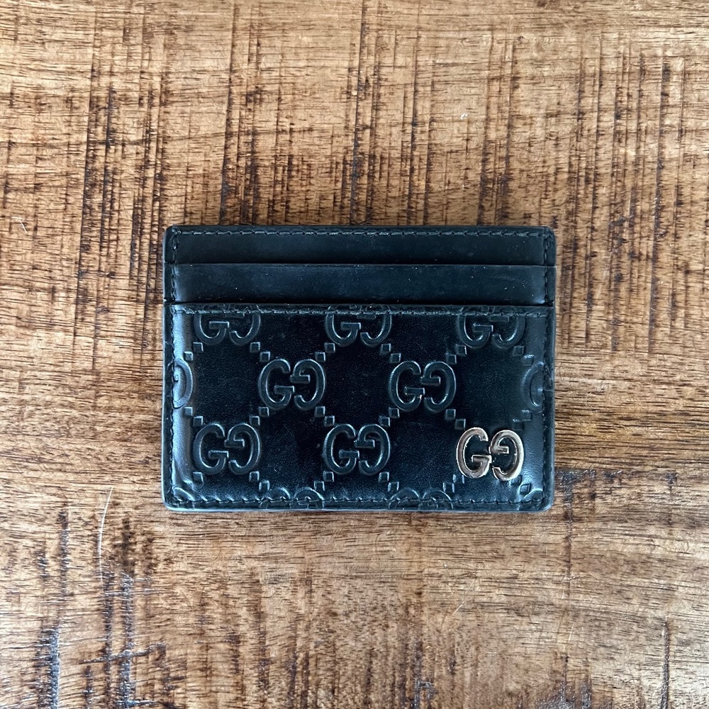 Gucci Black Monogram Card Holder